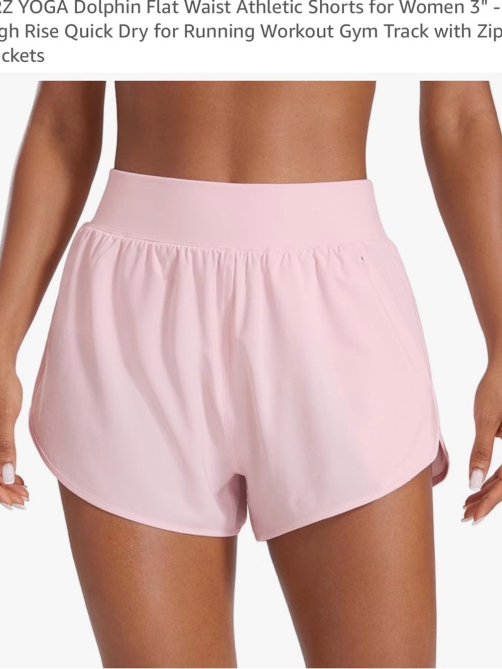 High-Rise Athletic Dolphin Shorts in Light Pink
